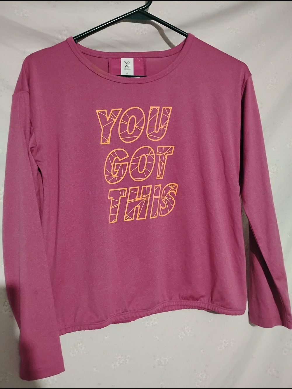 Girls' Long-Sleeve 'You Got This' Motivational Tee - Pink